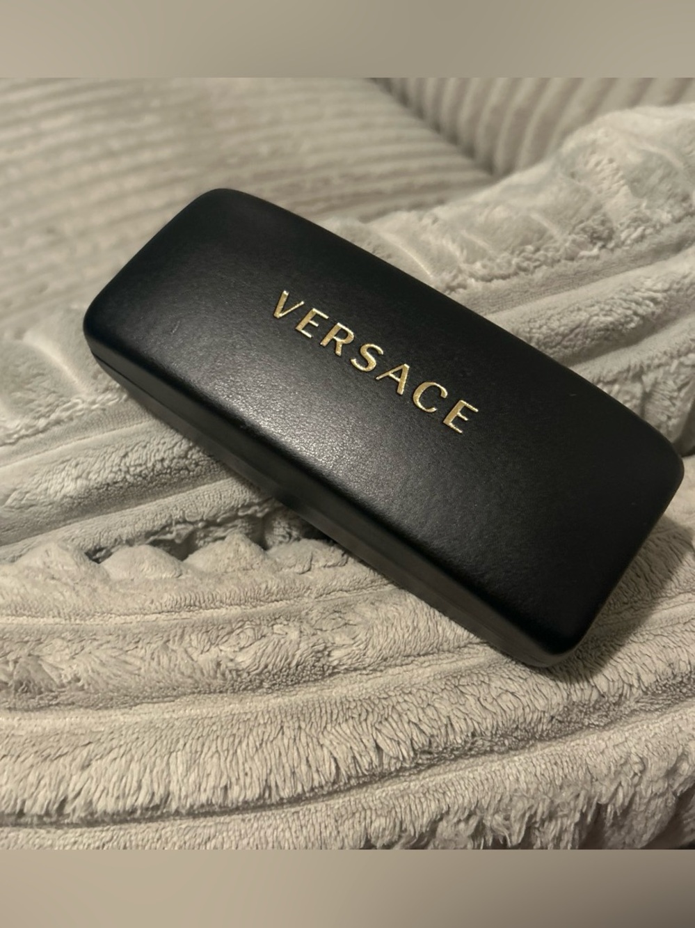 Versace Black Eyewear Case with Gold Logo